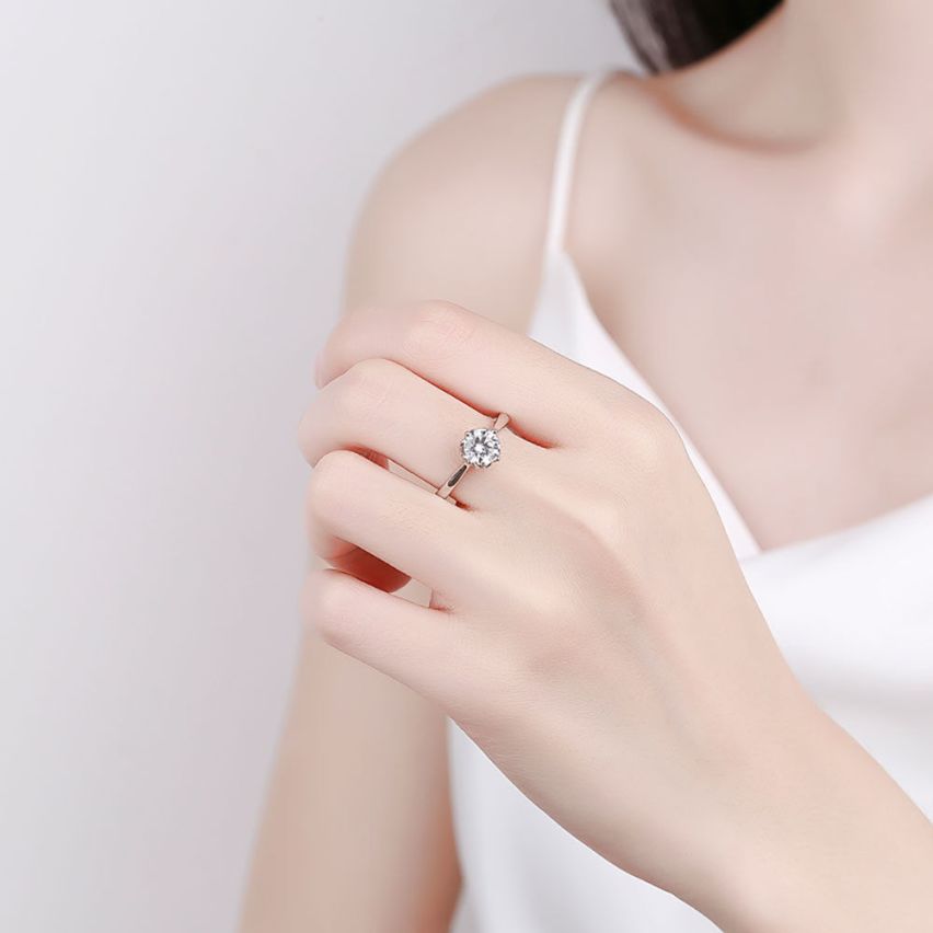 CLASSIC Rhodium Plating 925 Silver Promise ring Rings