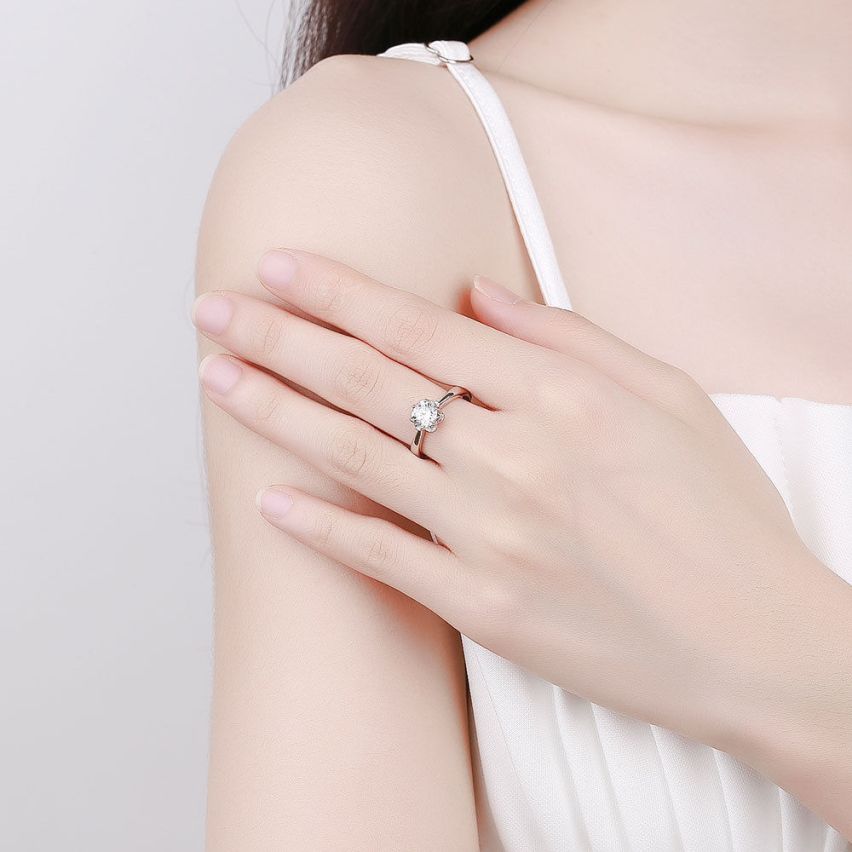 CLASSIC Rhodium Plating 925 Silver Promise ring Rings