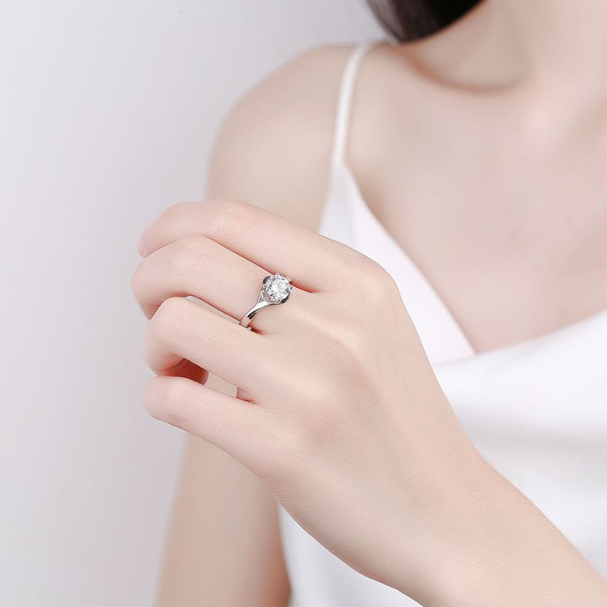 CLASSIC Rhodium Plating 925 Silver Promise ring Rings