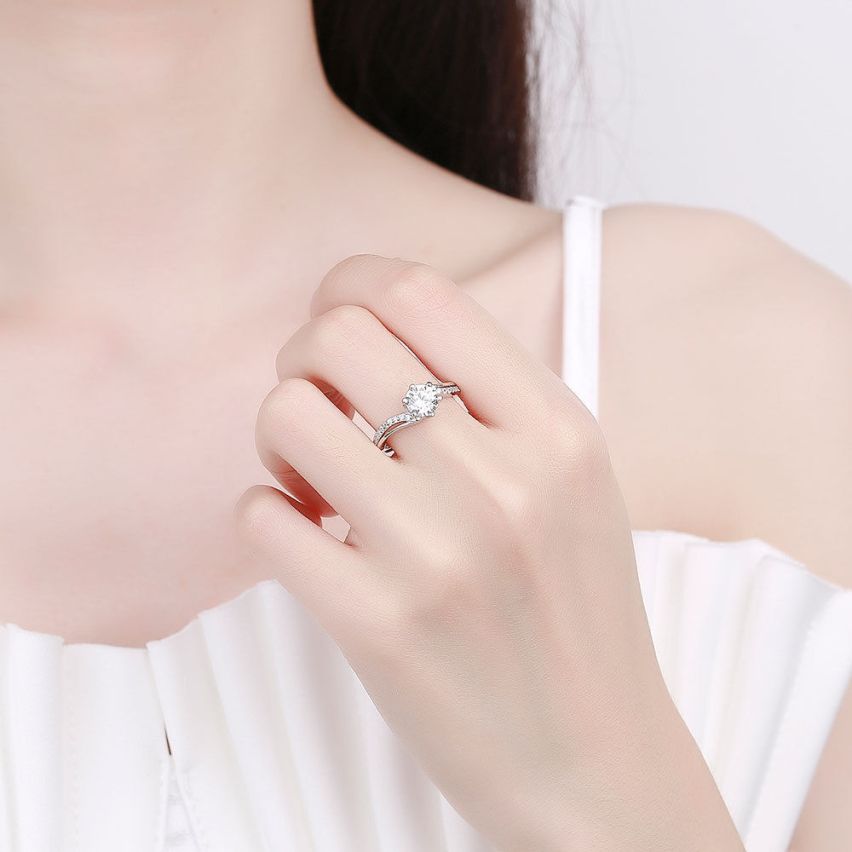 CLASSIC Rhodium Plating 925 Silver Promise ring Rings