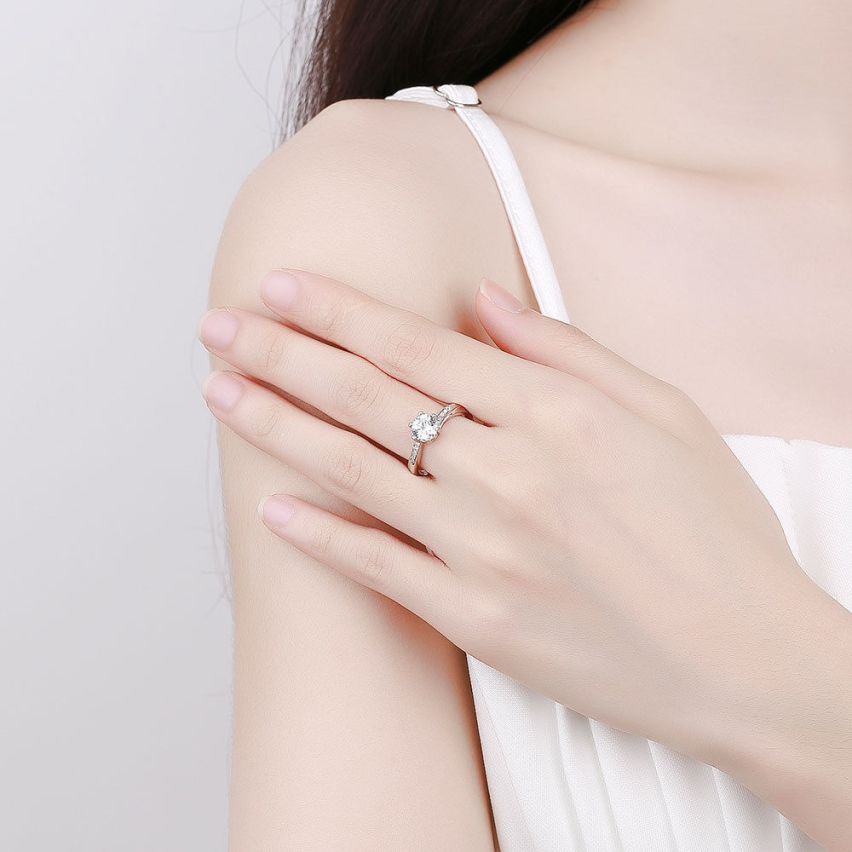 CLASSIC Rhodium Plating 925 Silver Promise ring Rings