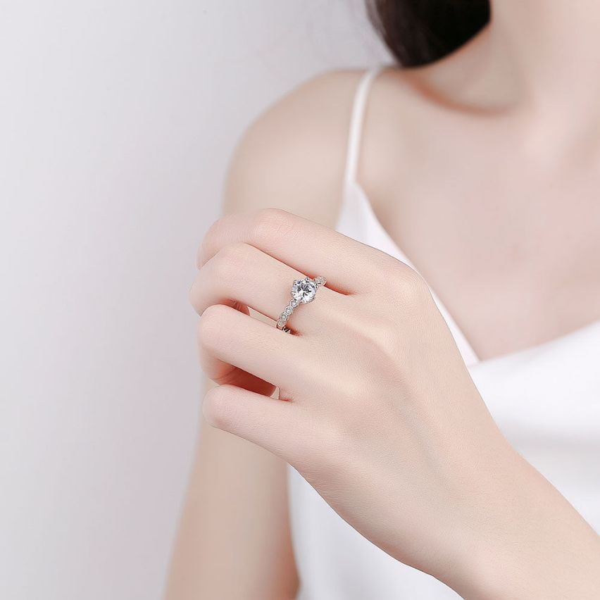 CLASSIC Rhodium Plating 925 Silver Promise ring Rings