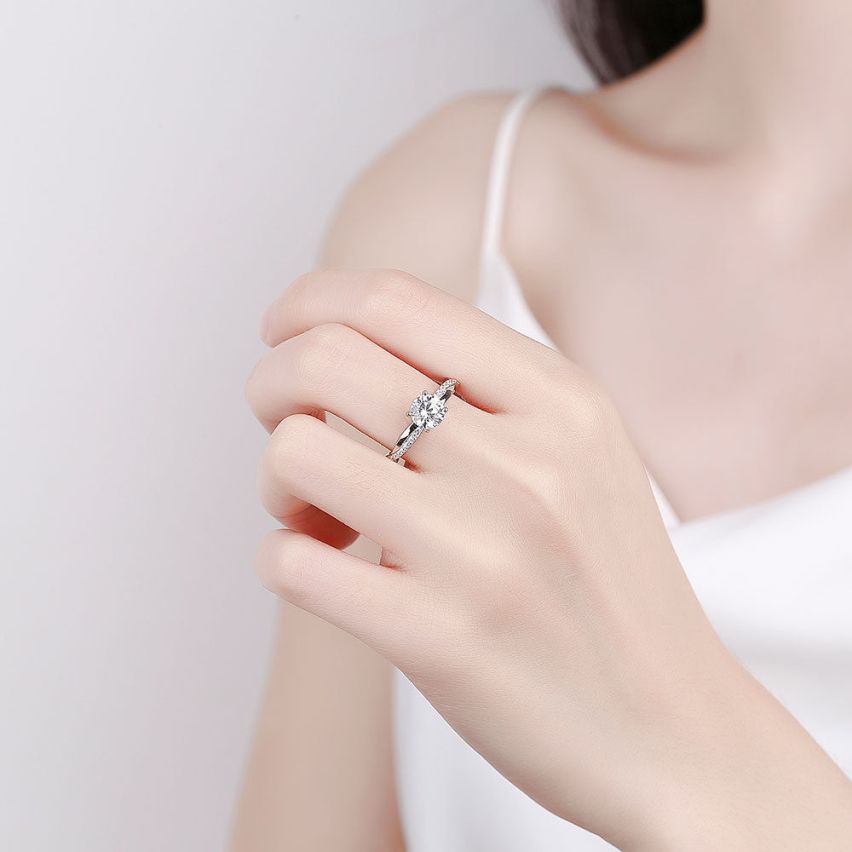 CLASSIC Rhodium Plating 925 Silver Promise ring Rings