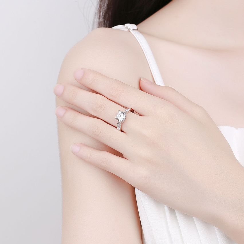 CLASSIC Rhodium Plating 925 Silver Promise ring Rings