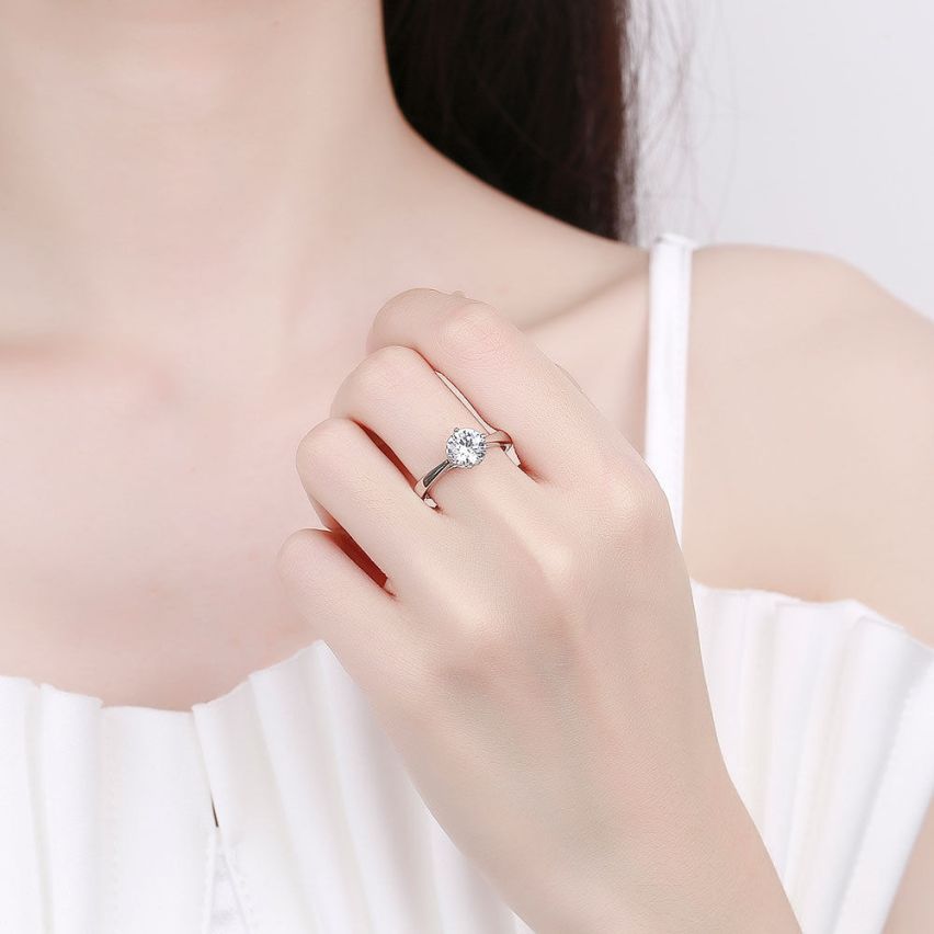 CLASSIC Rhodium Plating 925 Silver Promise ring Rings