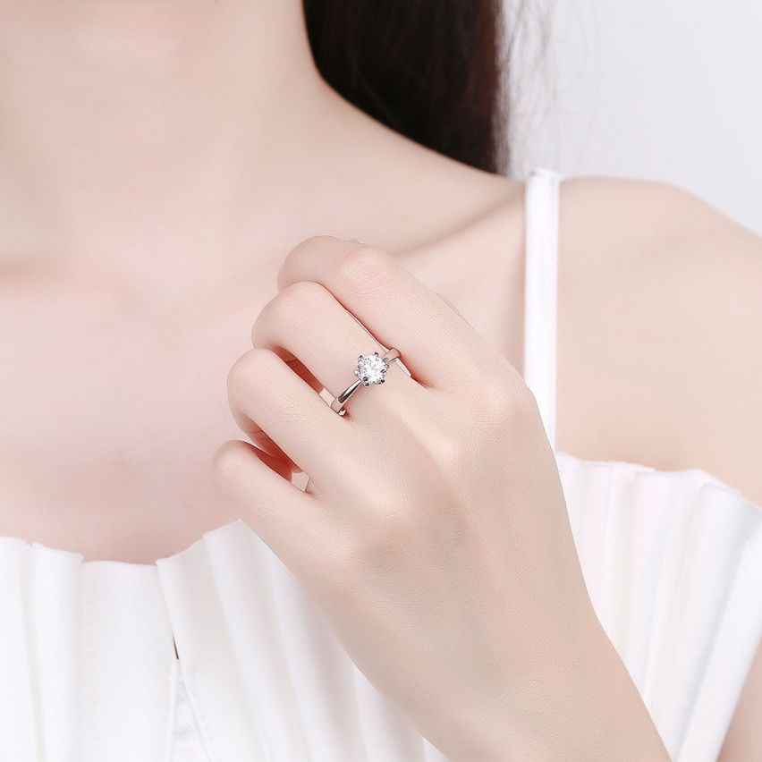 CLASSIC Rhodium Plating 925 Silver Promise ring Rings