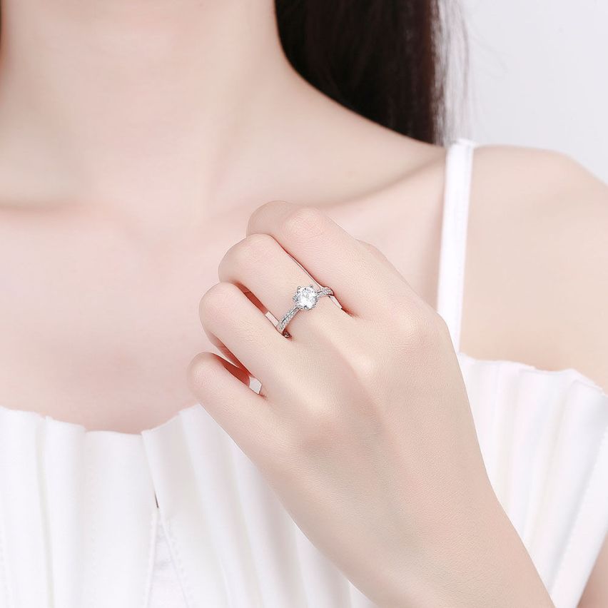 CLASSIC Rhodium Plating 925 Silver Promise ring Rings