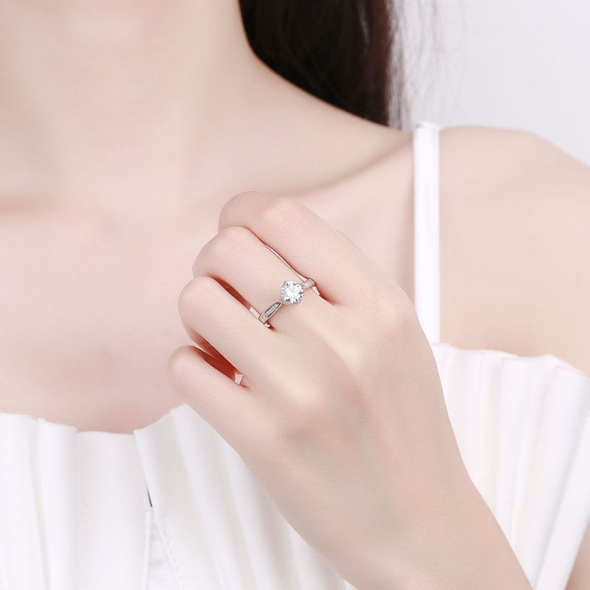 CLASSIC Rhodium Plating 925 Silver Promise ring Rings