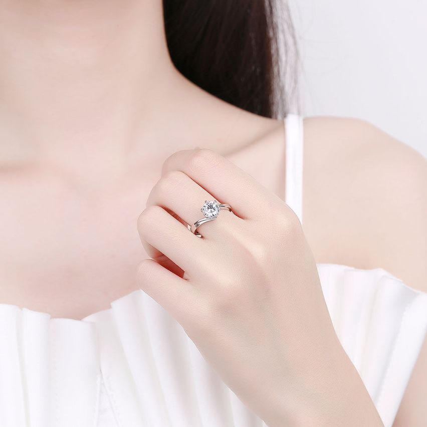 CLASSIC Rhodium Plating 925 Silver Promise ring Rings