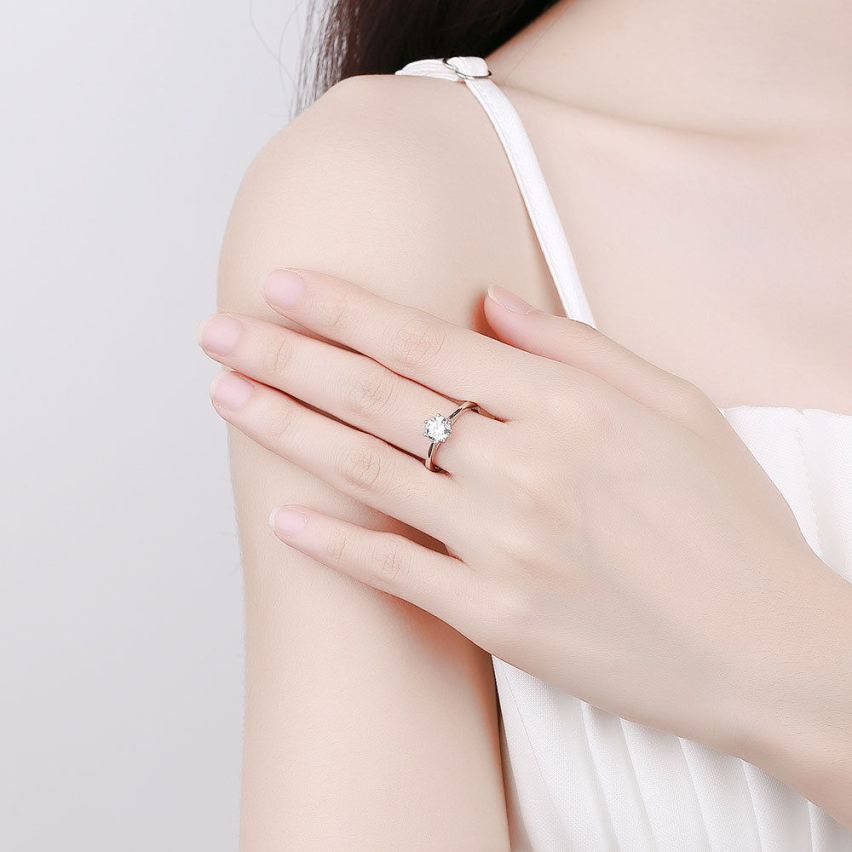 CLASSIC Rhodium Plating 925 Silver Promise ring Rings