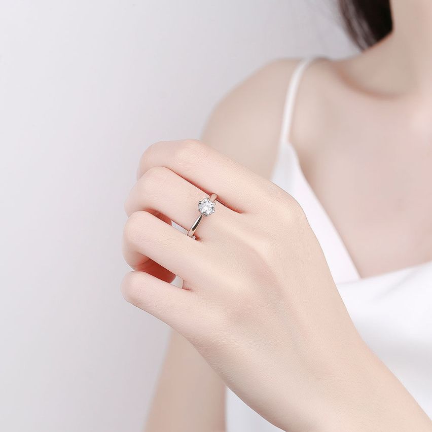 CLASSIC Rhodium Plating 925 Silver Promise ring Rings