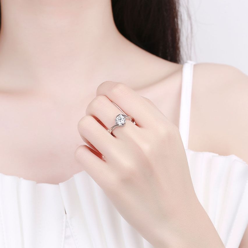 CLASSIC Rhodium Plating 925 Silver Promise ring Rings