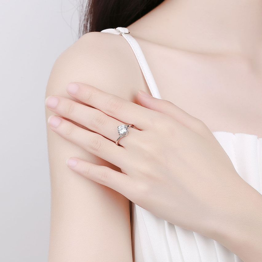 CLASSIC Rhodium Plating 925 Silver Promise ring Rings