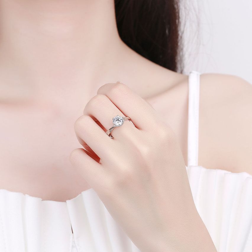 CLASSIC Rhodium Plating 925 Silver Promise ring Rings