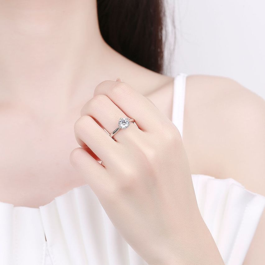 CLASSIC Rhodium Plating 925 Silver Promise ring Rings