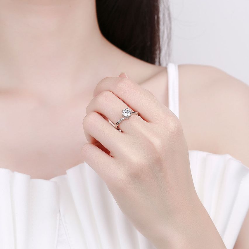 CLASSIC Rhodium Plating 925 Silver Promise ring Rings