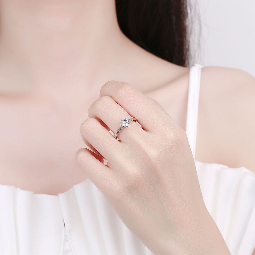 CLASSIC Rhodium Plating 925 Silver Promise ring Rings