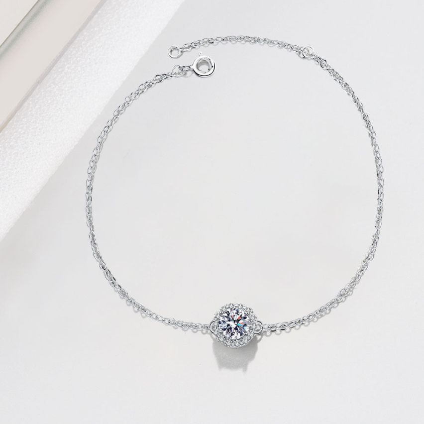 CLASSIC Rhodium Plating 925 Silver Zircon Bracelets 