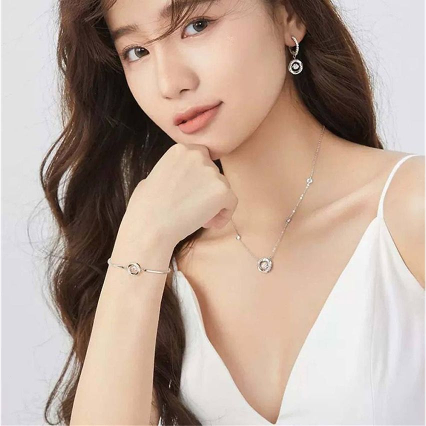 CLASSIC Rhodium Plating 925 Silver Zircon Geometric Pendants