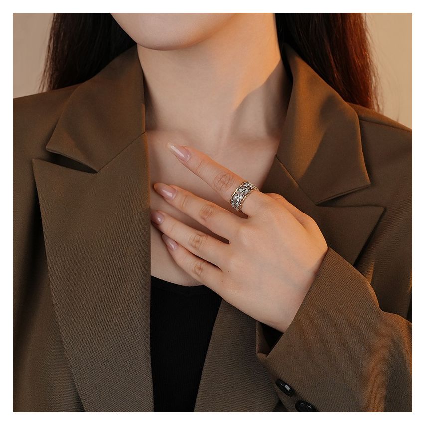 CLASSIC Rhodium Plating 925 Silver Zircon Geometric Rings