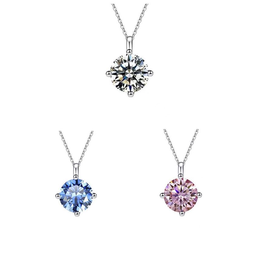 CLASSIC Rhodium Plating 925 Silver Zircon Minimalist Pendants