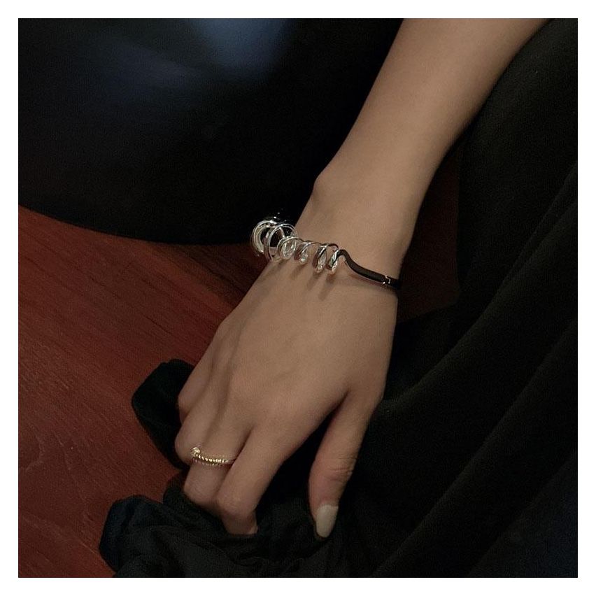 925 Silver Rhodium Plating Geometric Bangles