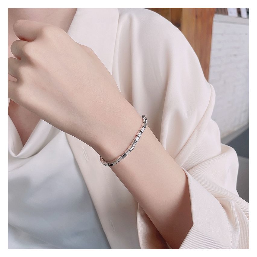 Rhodium Plating 925 Silver Geometric Bracelets 