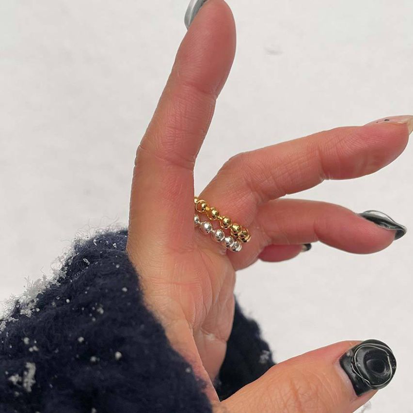 ESSENTIAL Rhodium Plating 925 Silver Geometric Rings