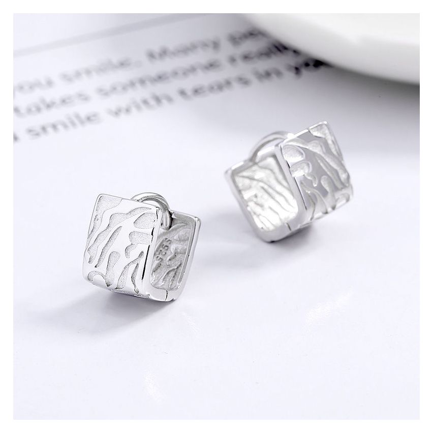 925 Silver Rhodium Plating Hoop Earrings 4.5g 13x13mm