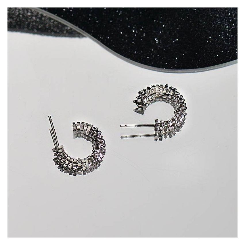 925 Silver Rhodium Plating Hoop Earrings