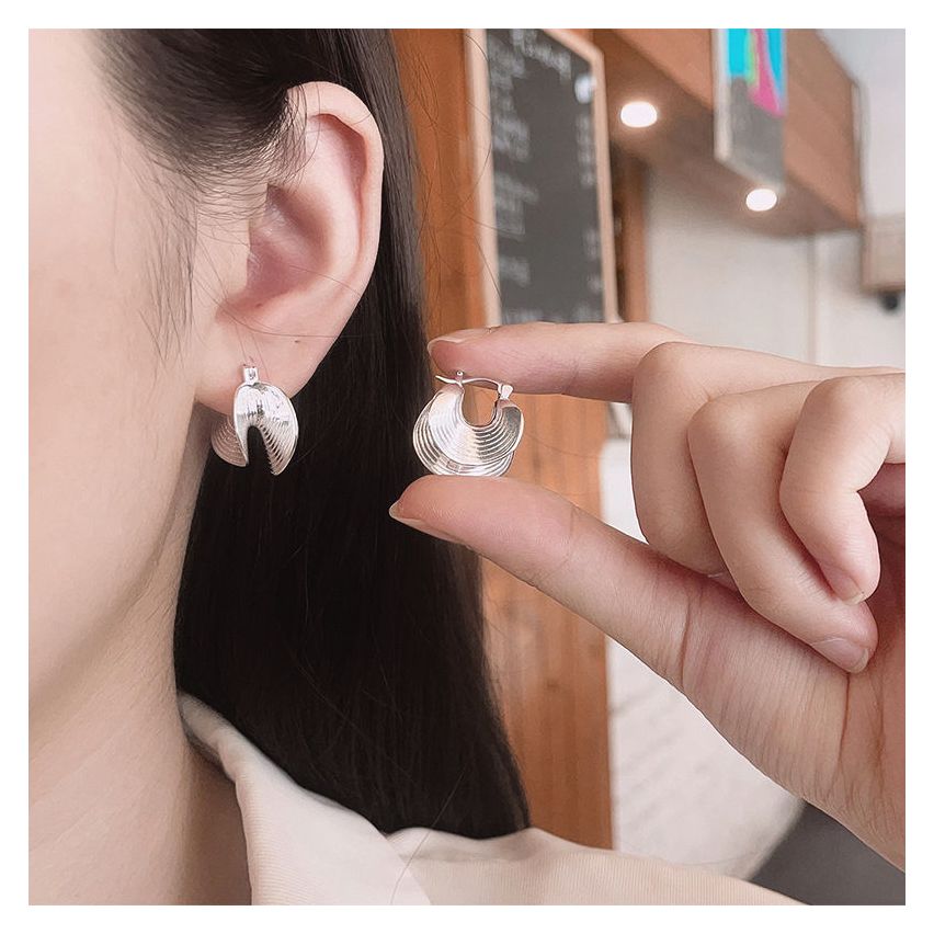 925 Silver Rhodium Plating Hoop Earrings