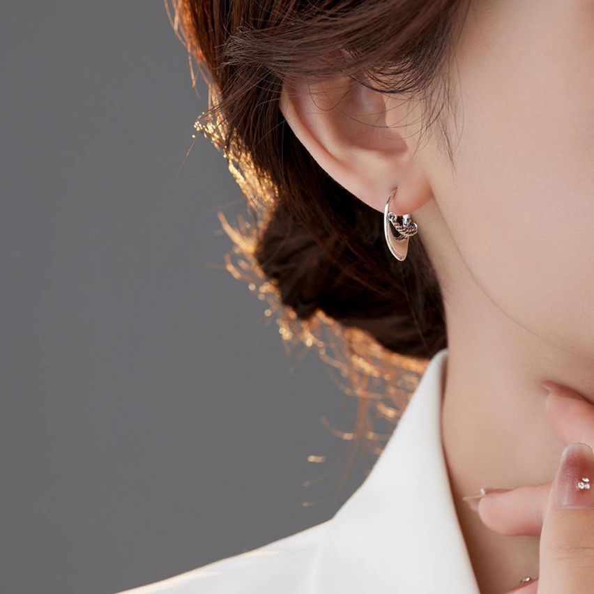 925 Silver Rhodium Plating Hoop Earrings