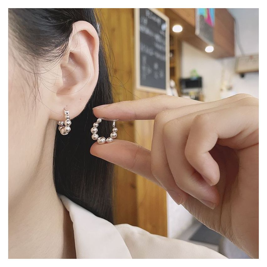 925 Silver Rhodium Plating Hoop Earrings