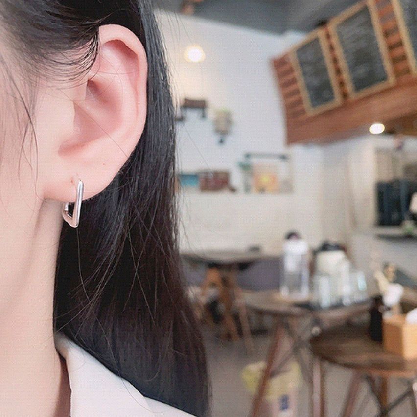 925 Silver Rhodium Plating Hoop Earrings 