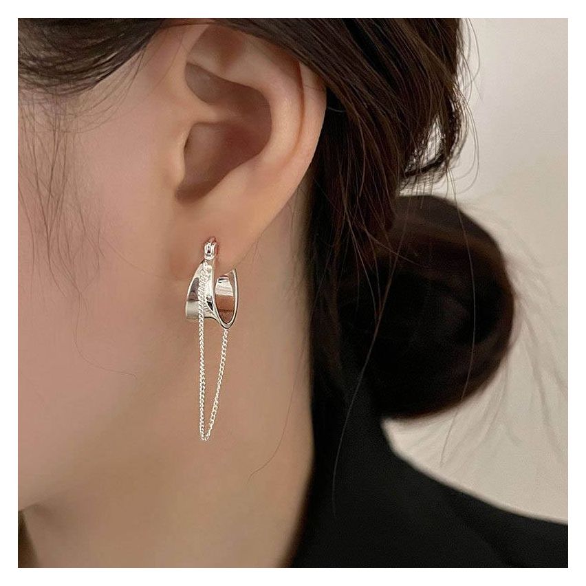 925 Silver Rhodium Plating Hoop Earrings