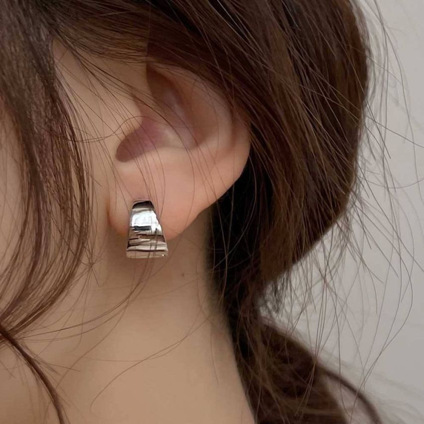 925 Silver Rhodium Plating Hoop Earrings