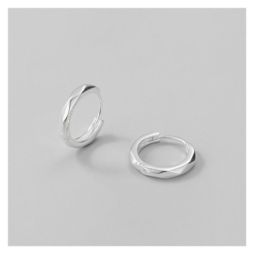 925 Silver Rhodium Plating Hoop Earrings