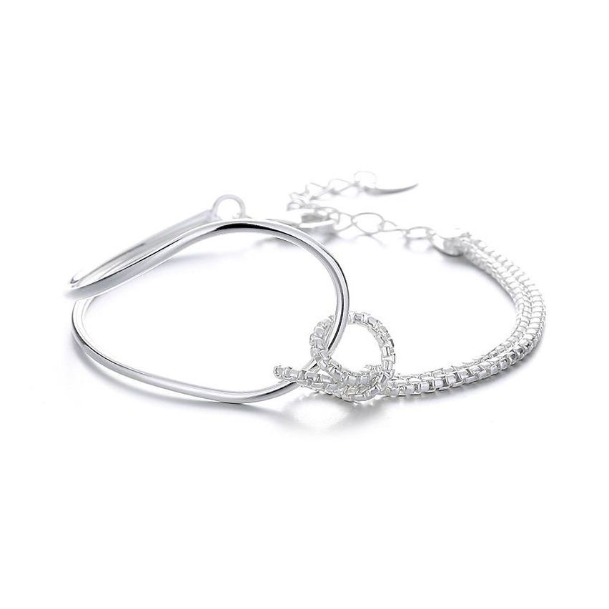 Rhodium Plating 925 Silver Smooth Bracelets 