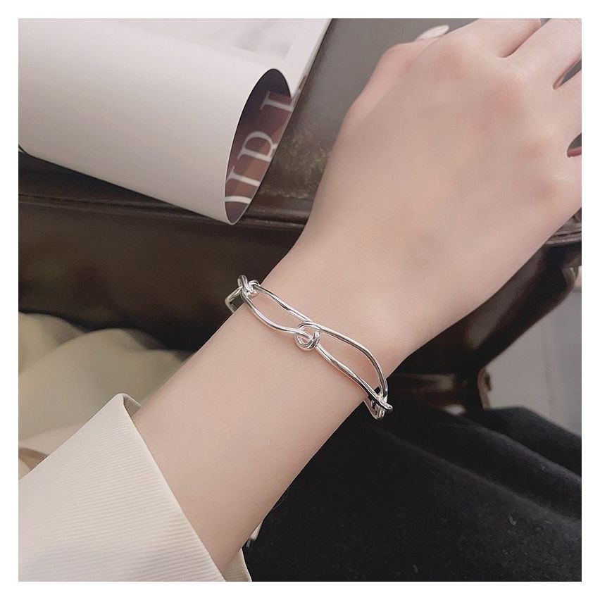 925 Silver Rhodium Plating Smooth Bracelets