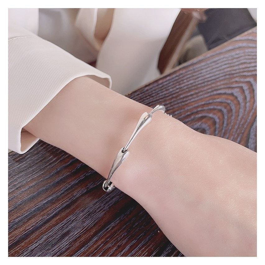 Rhodium Plating 925 Silver Smooth Bracelets 