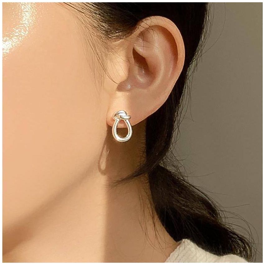 ESSENTIAL Rhodium Plating 925 Silver Smooth Earrings