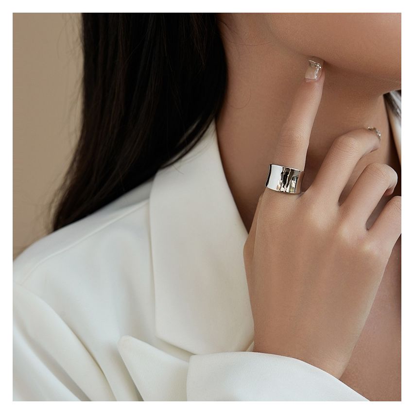 ESSENTIAL Rhodium Plating 925 Silver Smooth Rings