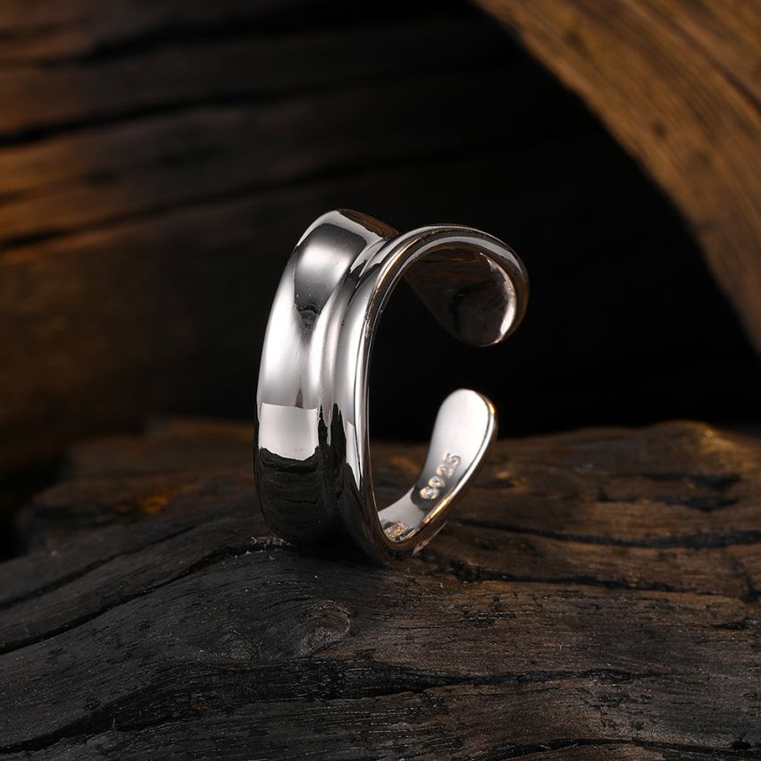 ESSENTIAL Rhodium Plating 925 Silver Smooth Rings