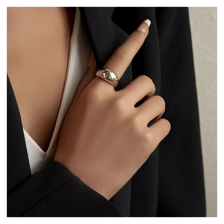 ESSENTIAL Rhodium Plating 925 Silver Smooth Rings