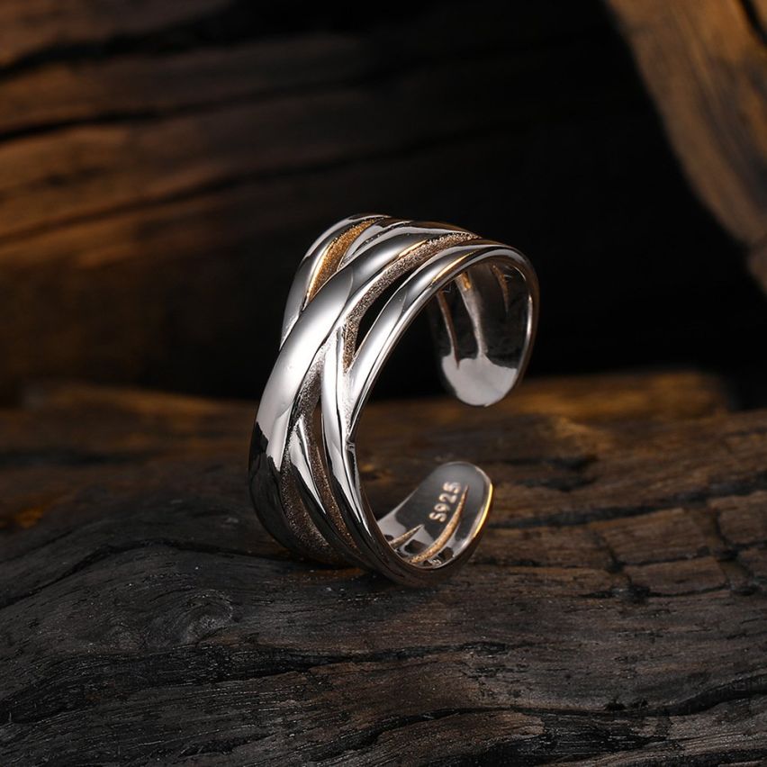ESSENTIAL Rhodium Plating 925 Silver Smooth Rings