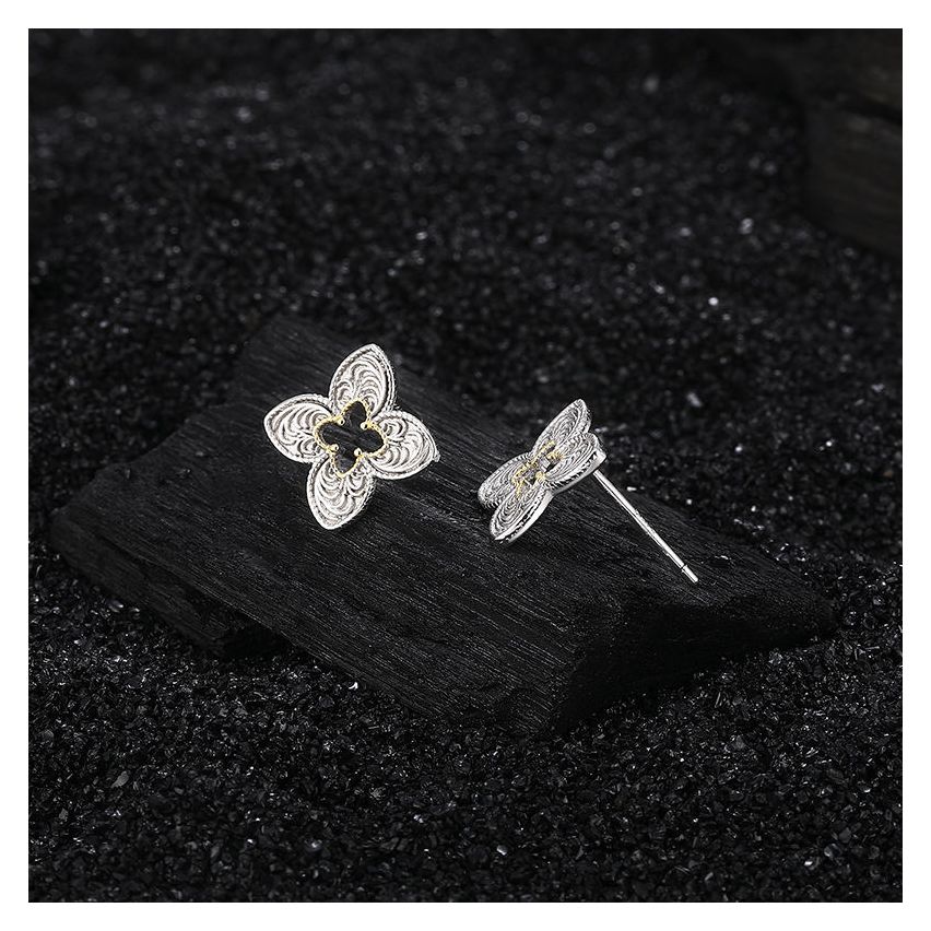 BOHEMIAN Rhodium Plating 925 Silver Urban street Earrings