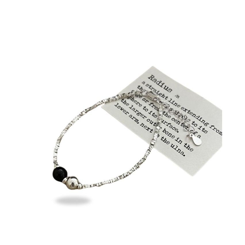 925 Silver Rhodium Plating Black Beads Bracelets