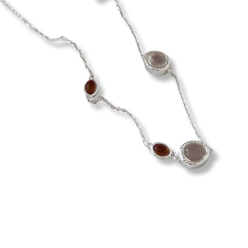 925 Silver Rhodium Plating Glass stone Smooth Pendants 5.6g