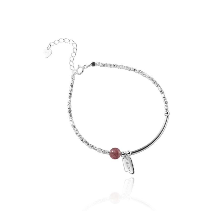 925 Silver Rhodium Plating Purple Beads Bracelets