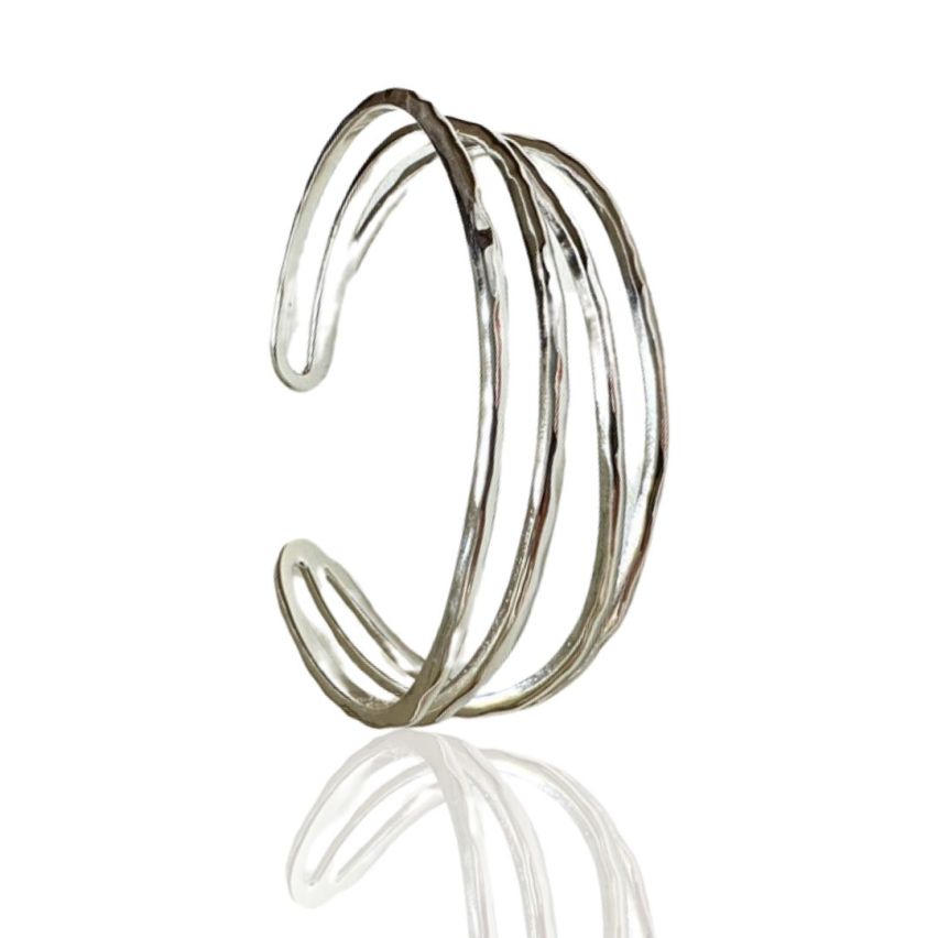 ESSENTIAL Rhodium Plating 925 Silver Smooth Bangles 24g 180x20mm